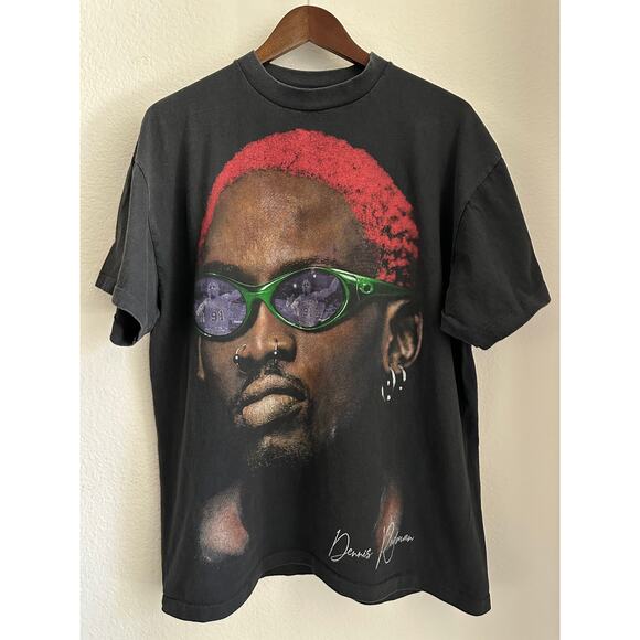 Dennis Rodman Rare Vintage Reprint Single Stitch T-shirt Tultex Tag - Picture 1 of 5